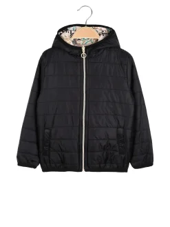 Top Style Giubbino 100 grammi da bambino reversibile con cappuccio e zip - nero