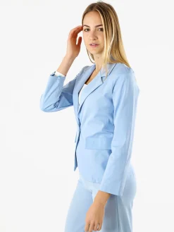 Top Trendy Blazer donna mono bottone - azzurro