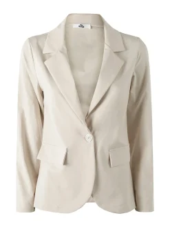 Top Trendy Blazer donna mono bottone - beige