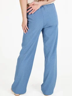 Top Trendy Pantaloni donna a gamba larga con strass