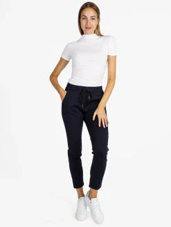 Top Trendy Pantaloni donna jogger con coulisse - blu scuro