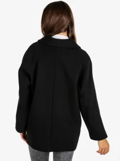 Trasparenze Cappotto corto da donna a doppiopetto con bottoni - nero