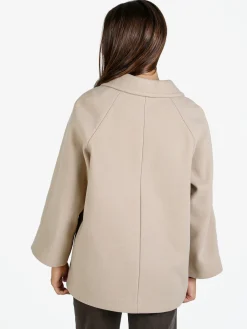 Trasparenze Cappotto corto da donna a doppiopetto con bottoni - beige