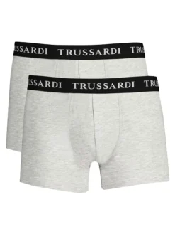 Trussardi Confezione da 2 boxer uomo in cotone - grigio