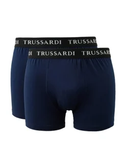 Trussardi Confezione da 2 boxer uomo in cotone - blu scuro