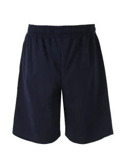 Umbro Bermuda sportivi da uomo in felpa di cotone con coulisse e logo - blu scuro
