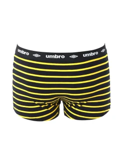 Umbro Boxer da uomo rigati in cotone elasticizzato - giallo