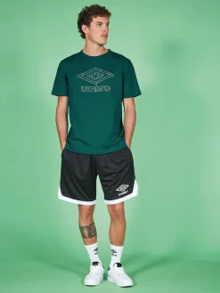 Umbro Completo corto da uomo con t-shirt in cotone e bermuda sportivo - nero