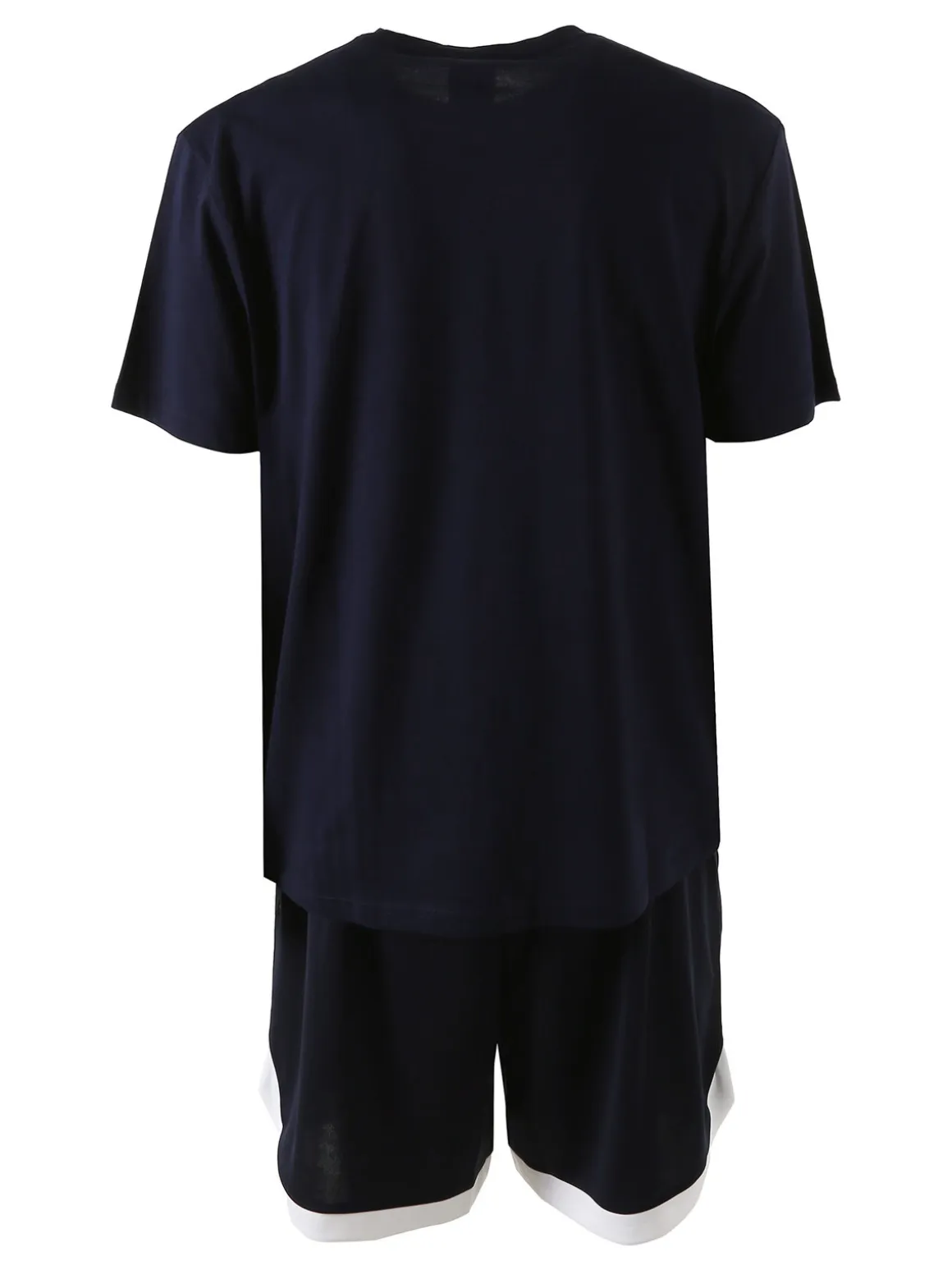 Umbro Completo corto da uomo con logo t-shirt in cotone e bermuda sportivi - blu scuro