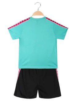 Umbro Completo corto 2 pezzi in cotone da ragazza con t-shirt e shorts