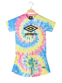 Umbro Completo corto 2 pezzi in cotone da ragazza con t-shirt e shorts
