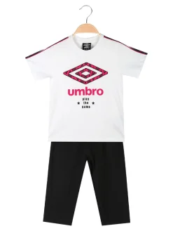 Umbro Completo 2 pezzi in cotone da ragazza con t-shirt e leggins