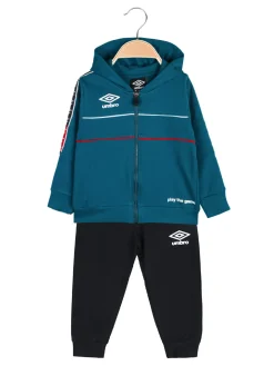 Umbro Completo tuta da neonato 2 pezzi con cappuccio e zip - ottanio