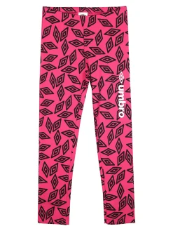 Umbro Completo tuta da ragazza con cappuccio e leggings con logo - nero