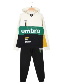 Umbro Completo tuta da ragazzo 2 pezzi con cappuccio e interno felpato - panna