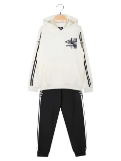 Umbro Completo tuta da ragazzo 2 pezzi con cappuccio e interno felpato - panna