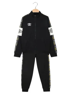 Umbro Completo tuta da ragazzo 2 pezzi con zip e interno felpato - nero