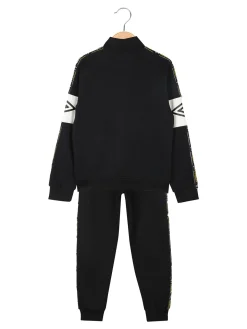 Umbro Completo tuta da ragazzo 2 pezzi con zip e interno felpato - nero