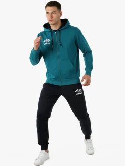 Umbro Completo tuta da uomo 2 pezzi full zip con cappuccio - verde