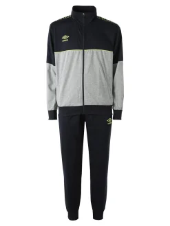 Umbro Completo tuta da uomo 2 pezzi full zip in misto cotone - blu scuro