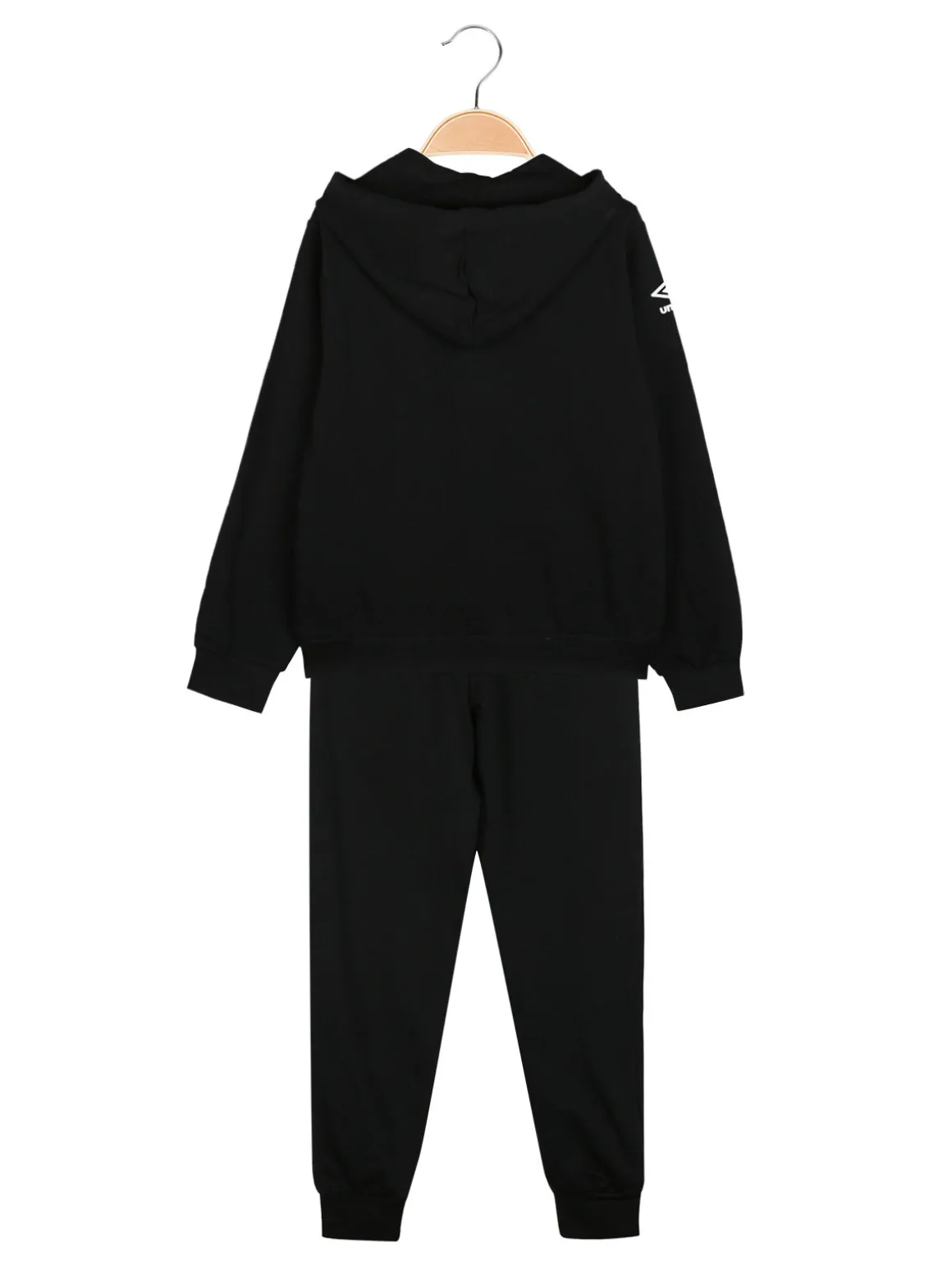 Umbro Completo tuta 2 pezzi da ragazzo in cotone con cappuccio - nero