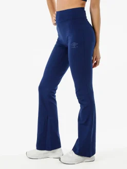 Umbro Leggings sportivi da donna in cotone elasticizzato con finale a zampa - blu