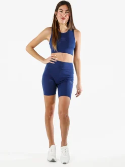 Umbro Shorts sportivi da donna in cotone elastico - blu