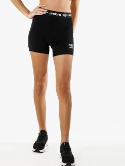 Umbro Shorts sportivi da donna in cotone elastico - bianco