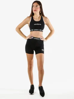 Umbro Shorts sportivi da donna in cotone elastico - bianco