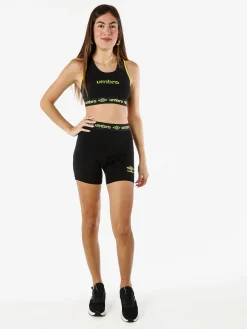 Umbro Shorts sportivi da donna in cotone elastico - verde chiaro