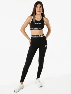 Umbro Top sportivo da donna con logo in cotone elasticizzato - bianco