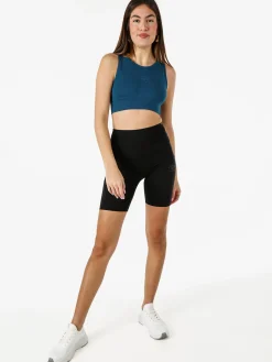 Umbro Top sportivo da donna con logo in cotone elasticizzato - ottanio