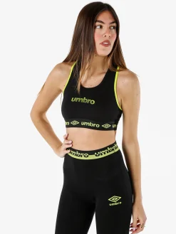 Umbro Top sportivo da donna con logo in cotone elasticizzato - verde chiaro