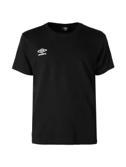 Umbro T-shirt girocollo da uomo in cotone con logo - blu scuro