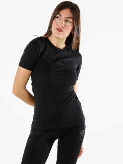 Umbro T-shirt sportiva da donna in cotone elasticizzato - nero