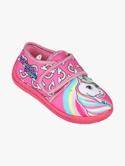 Unicorn Pantofole da bambina con strappo e luci - fucsia