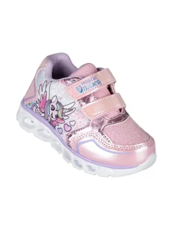 Unicorn Sneakers da bambina con luci e chiusura a strappo
