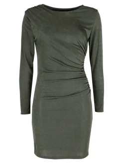 Unique Abito donna drappeggiato a tubino con maniche lunghe