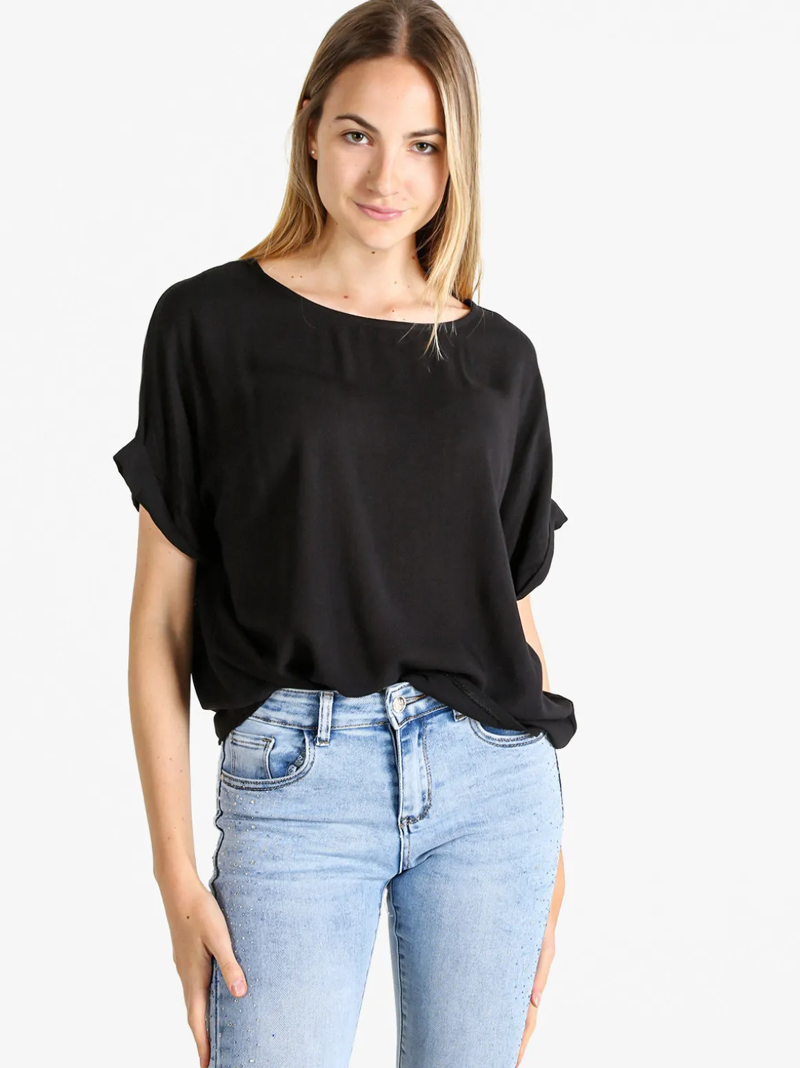 Unique Blusa donna a maniche corte