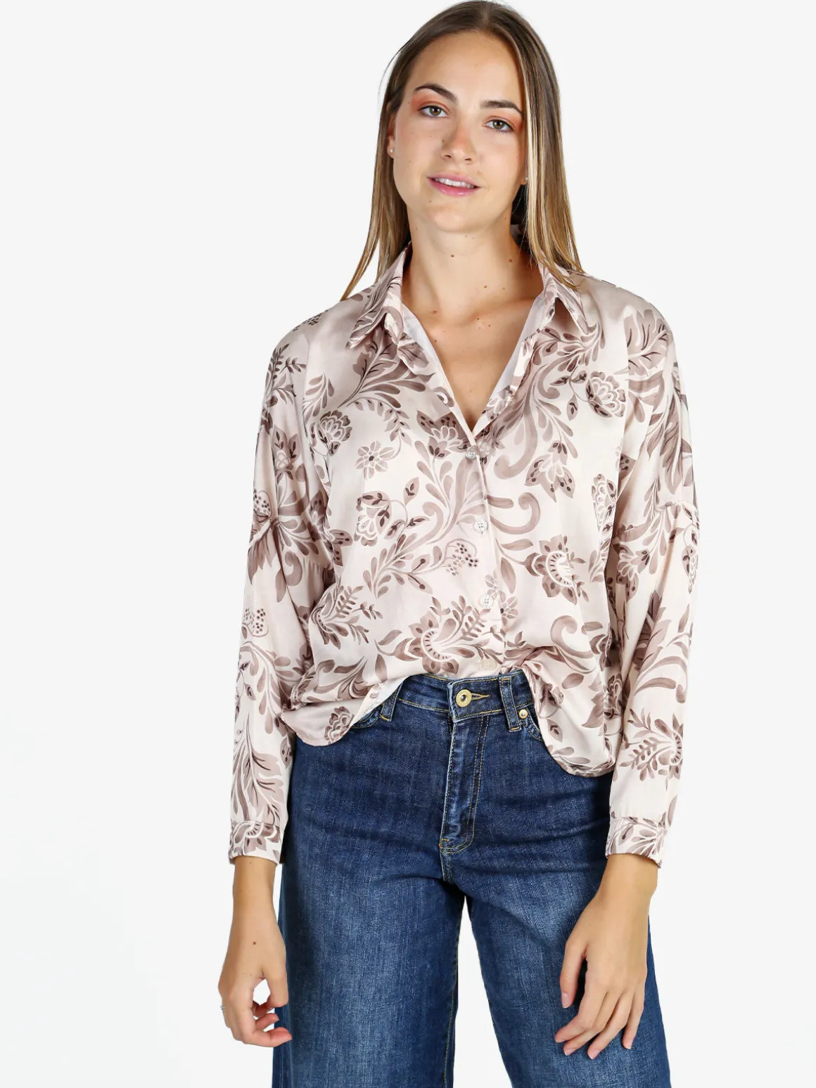 Unique Camicia donna a fantasia - beige