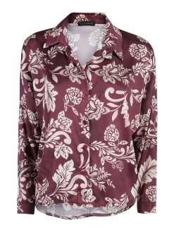 Unique Camicia donna a fantasia - bordeaux