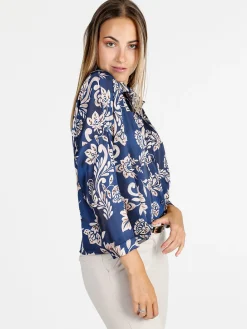 Unique Camicia donna a fantasia - blu