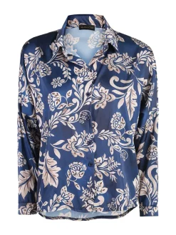 Unique Camicia donna a fantasia - blu
