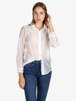 Unique Camicia donna a maniche lunghe - bianco