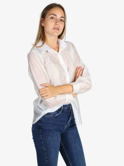 Unique Camicia donna a maniche lunghe - bianco