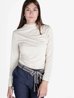 Unique Maglia donna accollata a maniche lunghe