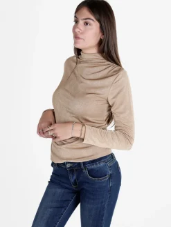 Unique Maglia donna accollata a maniche lunghe