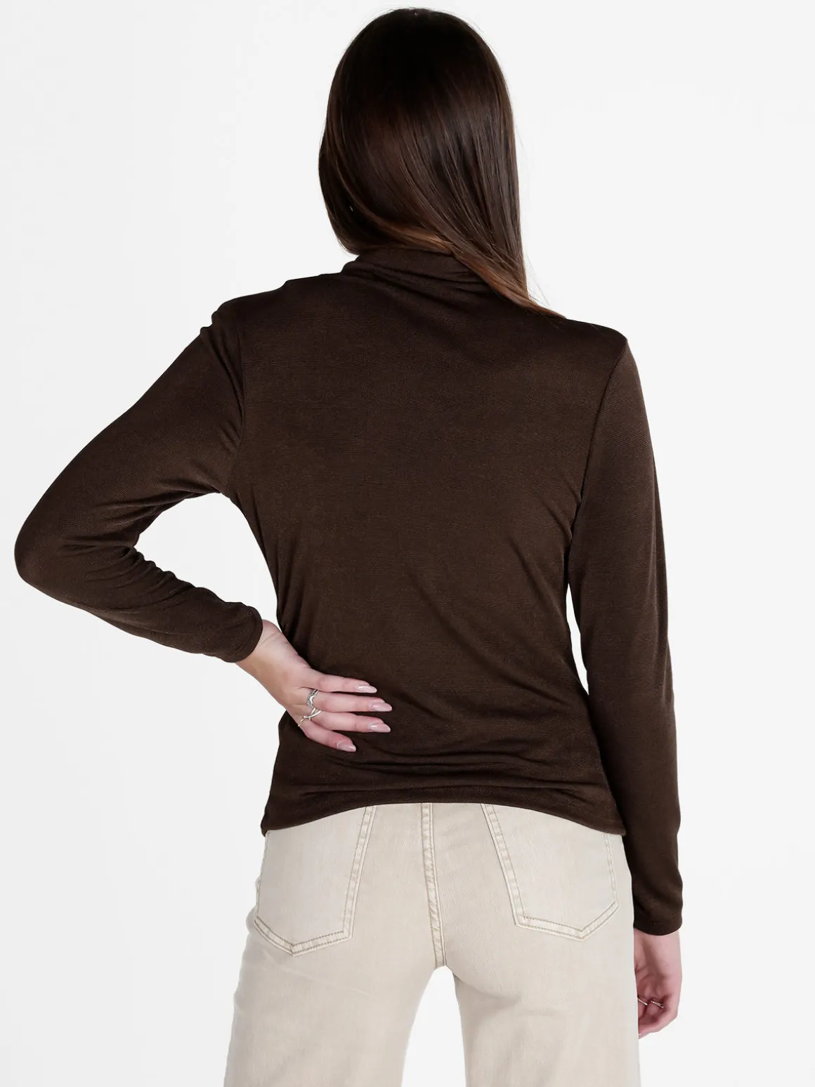 Unique Maglia donna accollata a maniche lunghe