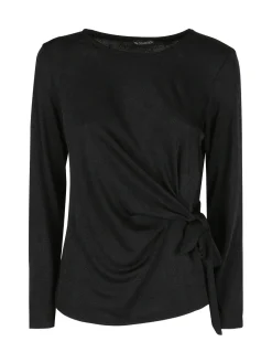 Unique Maglia donna a maniche lunghe annodata sul davanti