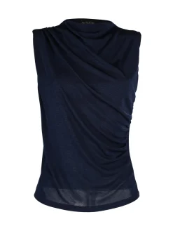 Unique Top donna drappeggiato con scollo a cascata